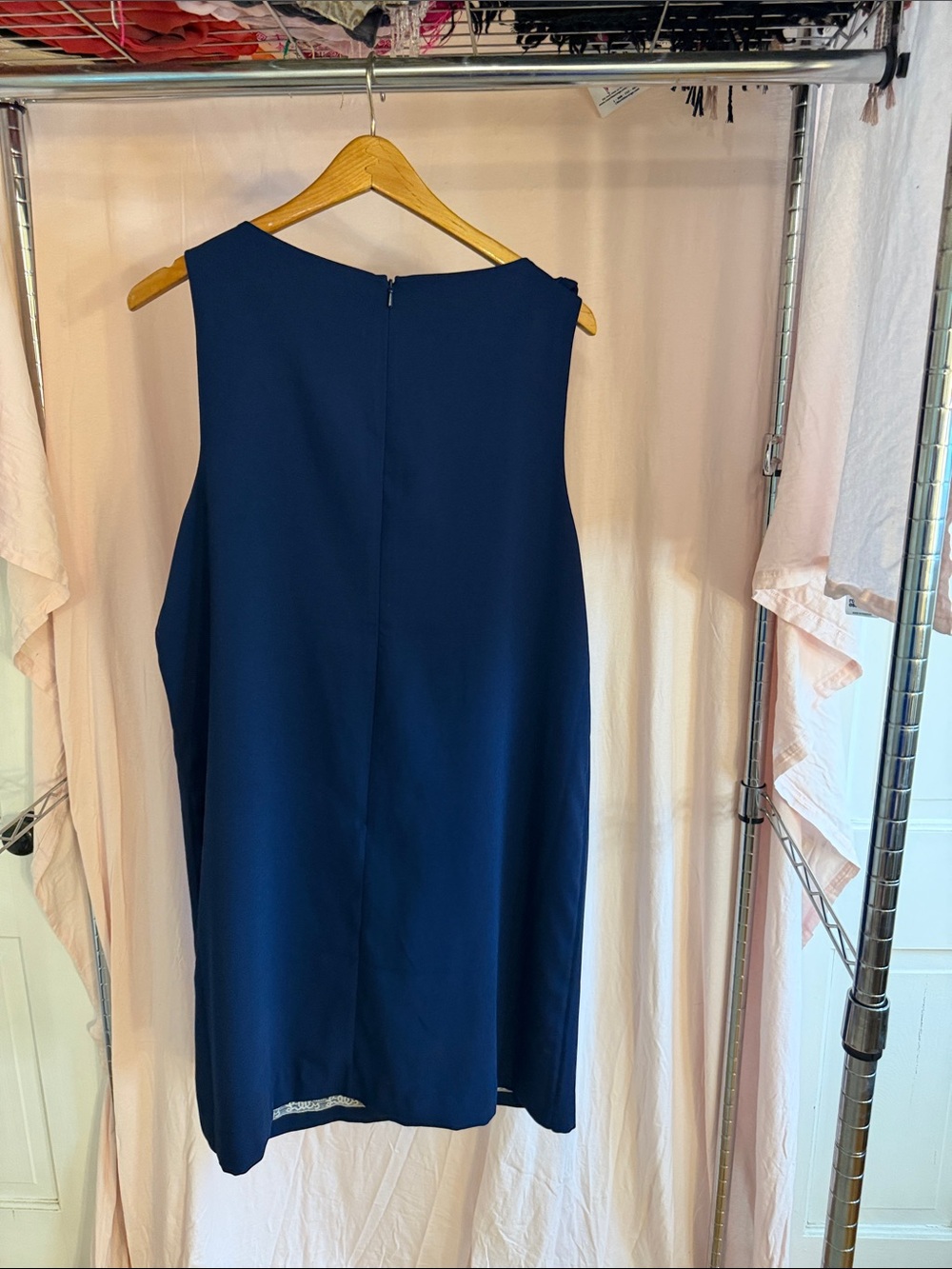 Lilly Pulitzer Navy Sleeveless Embroidered V-Neck Mini Dress - Picture 5 of 5